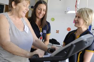 Accredited Exercise Physiologists Michelle McIntosh and Hayley Napier with patient Maree Worth.jpg